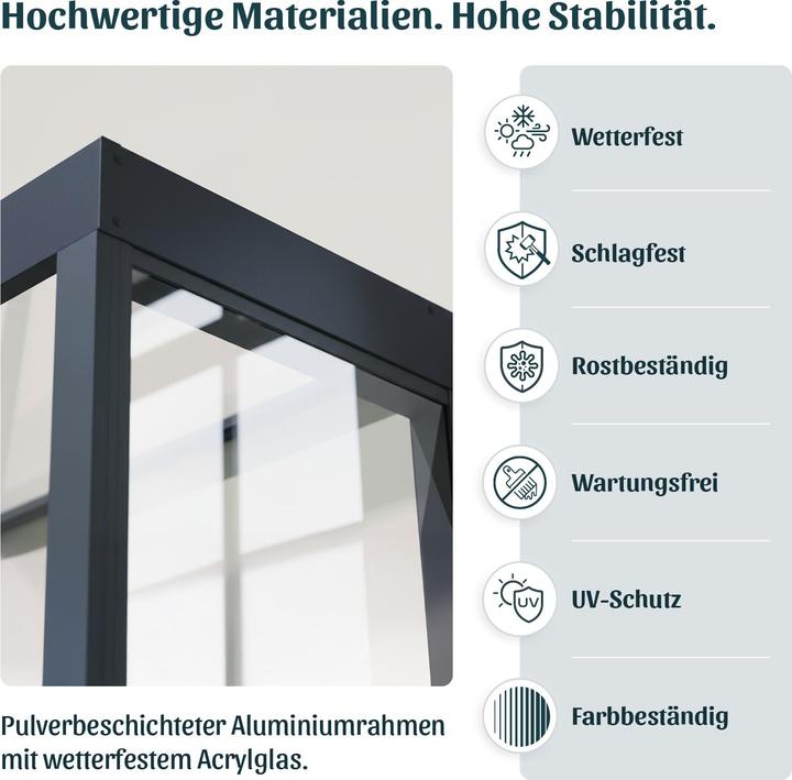 Actual product image Palram CANOPIA | Sophia 3X5 / 1X1.6 Door Awning + SIDEWALL Dark Grey Structure / White Opal Panels