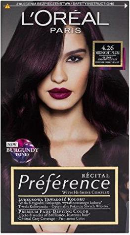 Actual product image Plum L'Oréal Preference Hair Dye 4.26 Deep Cool Purple (4.26 Midnight plum)