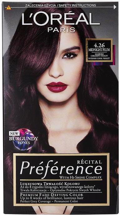 Actual product image Plum L'Oréal Preference Hair Dye 4.26 Deep Cool Purple (4.26 Midnight plum)