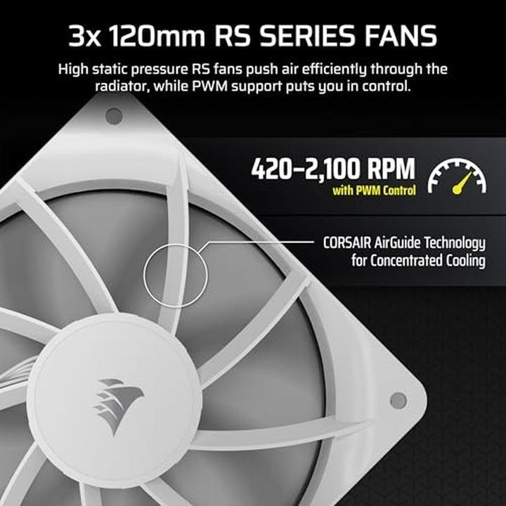 Actual product image Corsair NAUTILUS 360 LCD White, 360mm Radiator, Liquid CPU Cooler