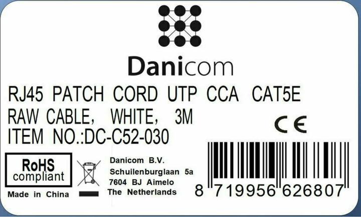 Produktbild Dsit CAT 5e Netzwerkkabel U/UTP (U/UTP, UTP, CAT5e, 3 m)