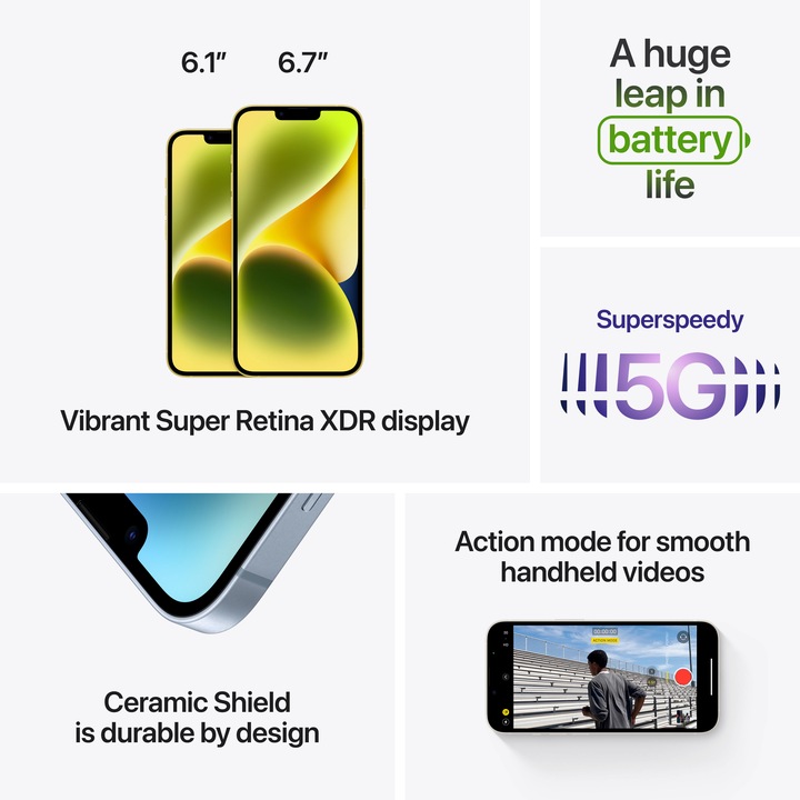 Actual product image Apple iPhone 14 Plus (256 GB, Blue, 6.70", SIM + eSIM, 12 Mpx, 5G)