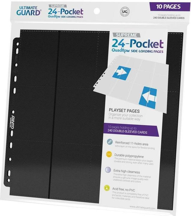 Produktbild Ultimate Guard Ordner-Einlagen 24-Pocket QuadRow Pages Schwarz 10 Stk