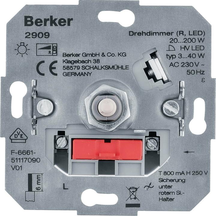 Actual product image Berker Rotary dimmer (R LED) 2909 Light control