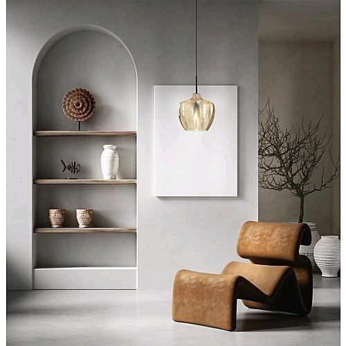 Immagine prodotto Fabas Luce 372240125Lampada a sospensione Gallura ambra (E27)