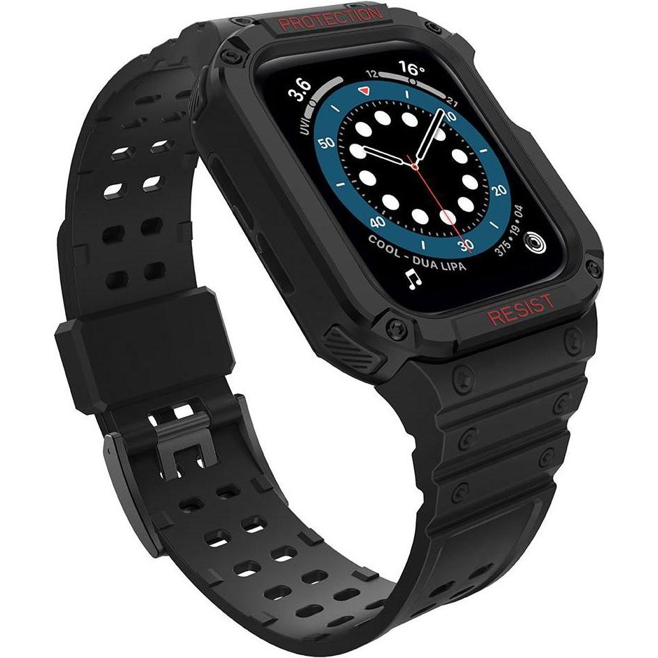 Hurtel Protective strap with watch case (TPU), Uhrenarmband, Schwarz