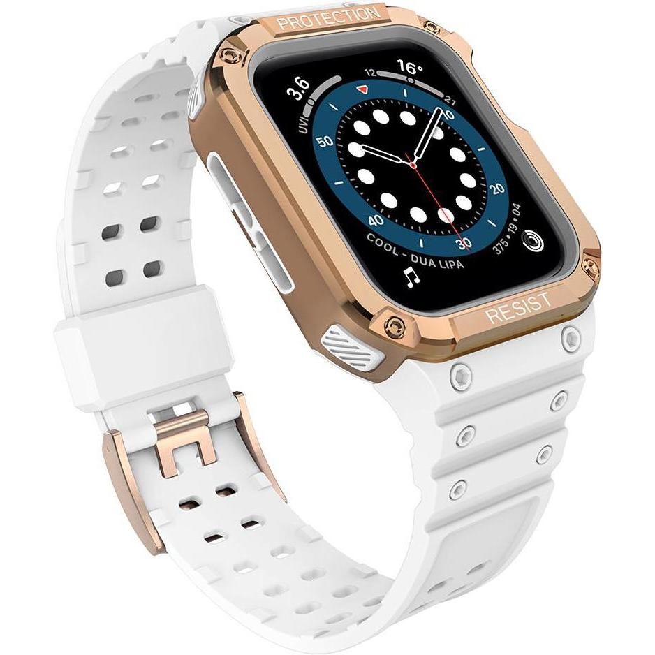 Hurtel Protective strap with watch case (TPU), Uhrenarmband, Gold, Weiss