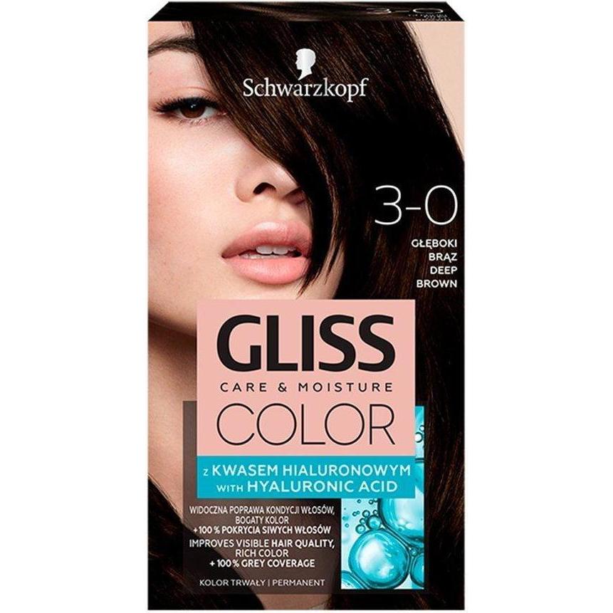 Schwarzkopf, Haarfarbe, Gliss Color Hair Dye 3-0 Deep Brown (3-0 Deep Brown)