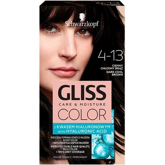 Schwarzkopf, Haarfarbe, Gliss Color Hair Dye 4-13 Dark Cool Brown (4-13 Dark Cool Brown)