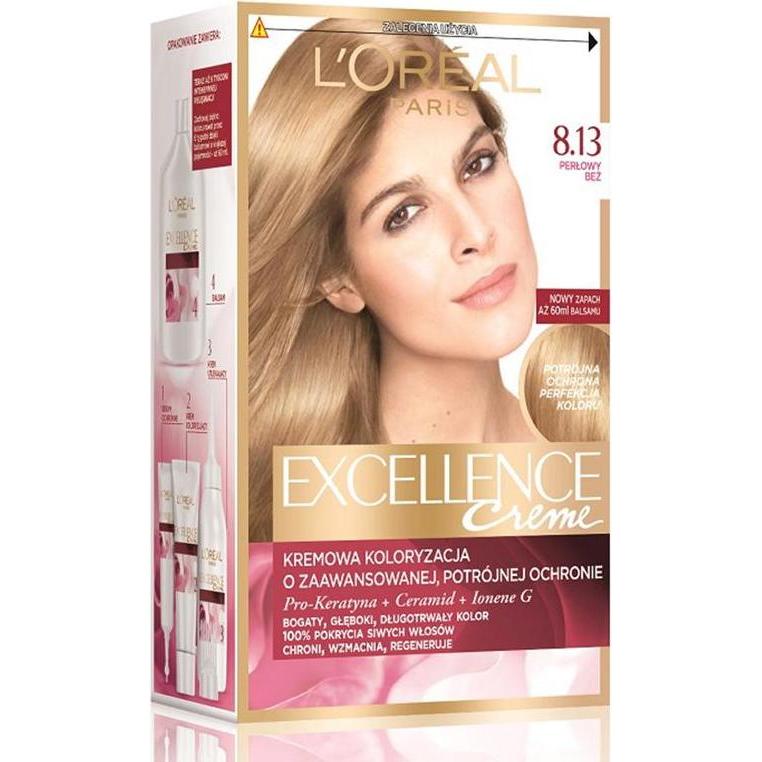 L'Oréal Paris, Haarfarbe, L'Oréal Excellence Creme Hair Dye 8.13 Pearl brownish yellow (8.13 Pearl Beige)