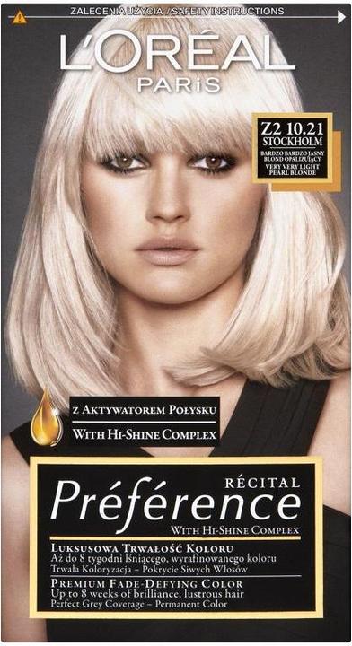 Immagine prodotto L'Oréal Paris Tintura per capelli L'Oréal Preference Z2 10.21 Stoccolma (Z2 10.21 Stoccolma)