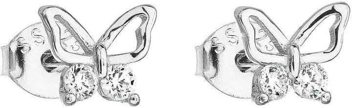 Actual product image Evolution Group Silver earrings with zircon white butterfly 11036.1 (L)