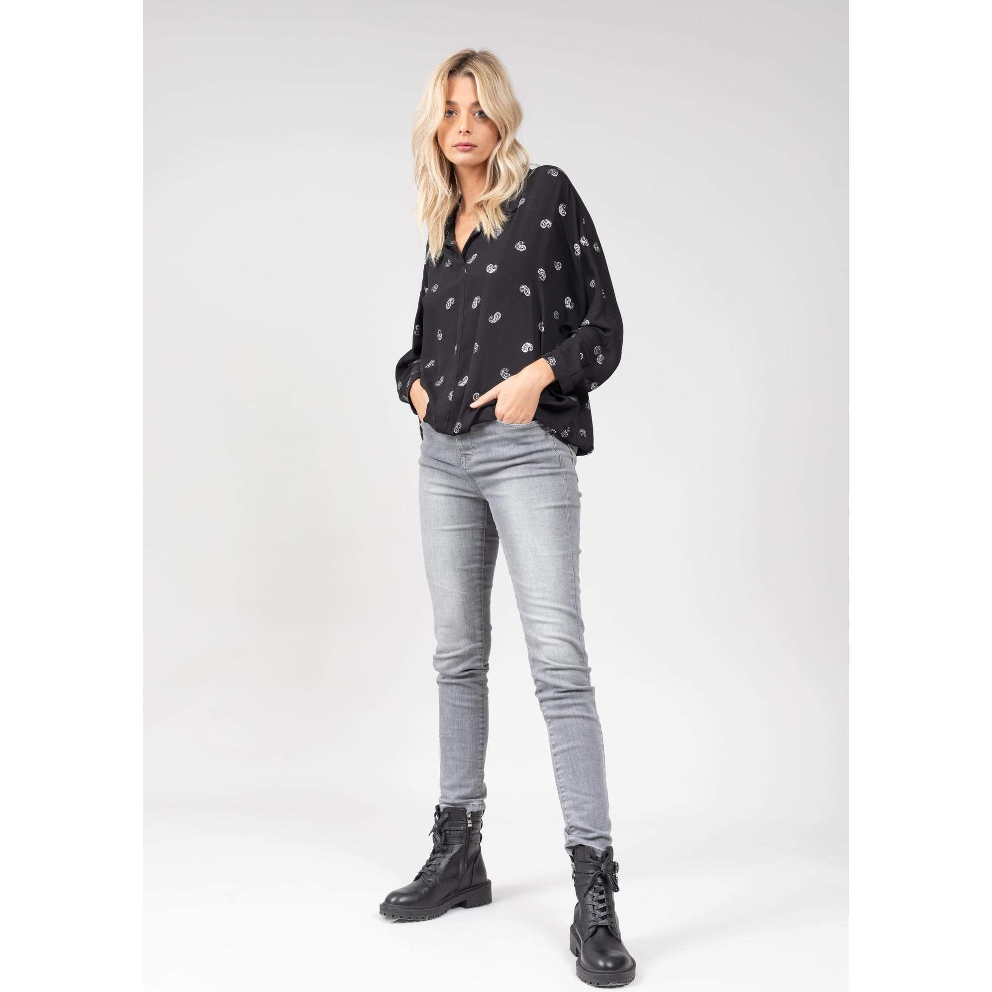 Deeluxe, Damen, Hemd, damenhemd deeuxe maicia m+, Schwarz, (L)