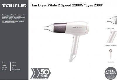 Actual product image Taurus Lyss 2300 Hair dryer 2200W