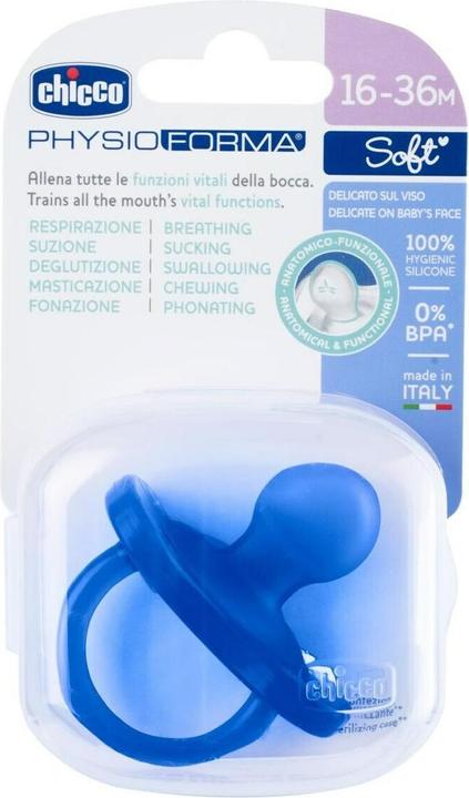 Produktbild Chicco Physiologischer Beruhigungssauger PHYSIOFORMA SOFT, BLUE, Silikon, 1 Stk. - 16-36m (1 x, ab 16 Monaten)
