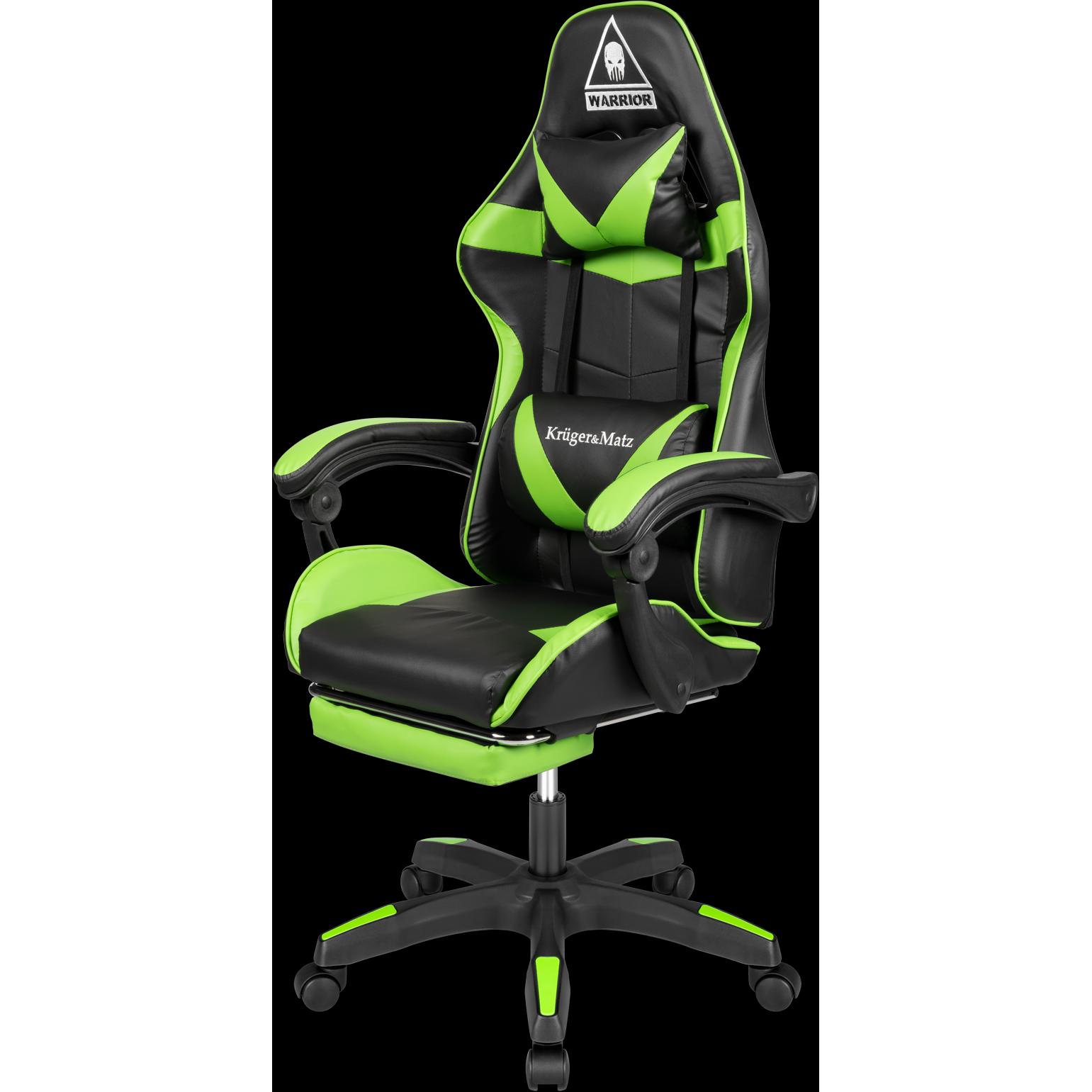 Krüger&Matz Gaming chair Kruger & Matz Warrior GX-150 Gaming Chair, Black-green, Gaming Stuhl, Schwarz