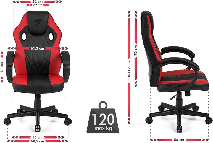 Produktbild Sense Gaming chair Sense7 Prism Gaming Chair, Black-red