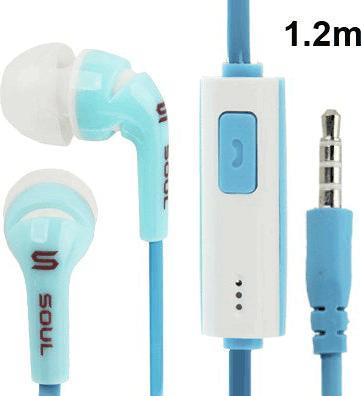 Image du produit Hermex Câble Stéréo Bass in Ear Casque Micro + Fiche AUX plaquée or + ON OFF - Bleu (Filaire)