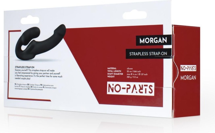 Image du produit No-Parts Gode-ceinture sans harnais Morgan - 22 cm - Noir