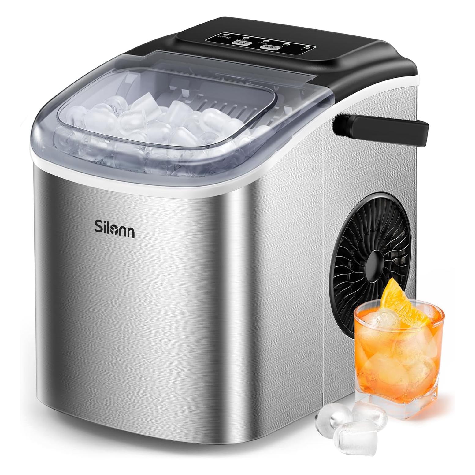 Machine à Glaçons Pépites Silonn 44 Lbs - Comptoir, Acier Inox, Quasi-neuf