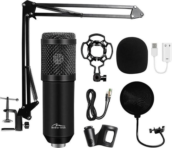 Produktbild Media-Tech STUDIO- UND STREAMING-MIKROFON – Professionelles Kondensatormikrofon-Set (ganz schwarz) für Studioau
