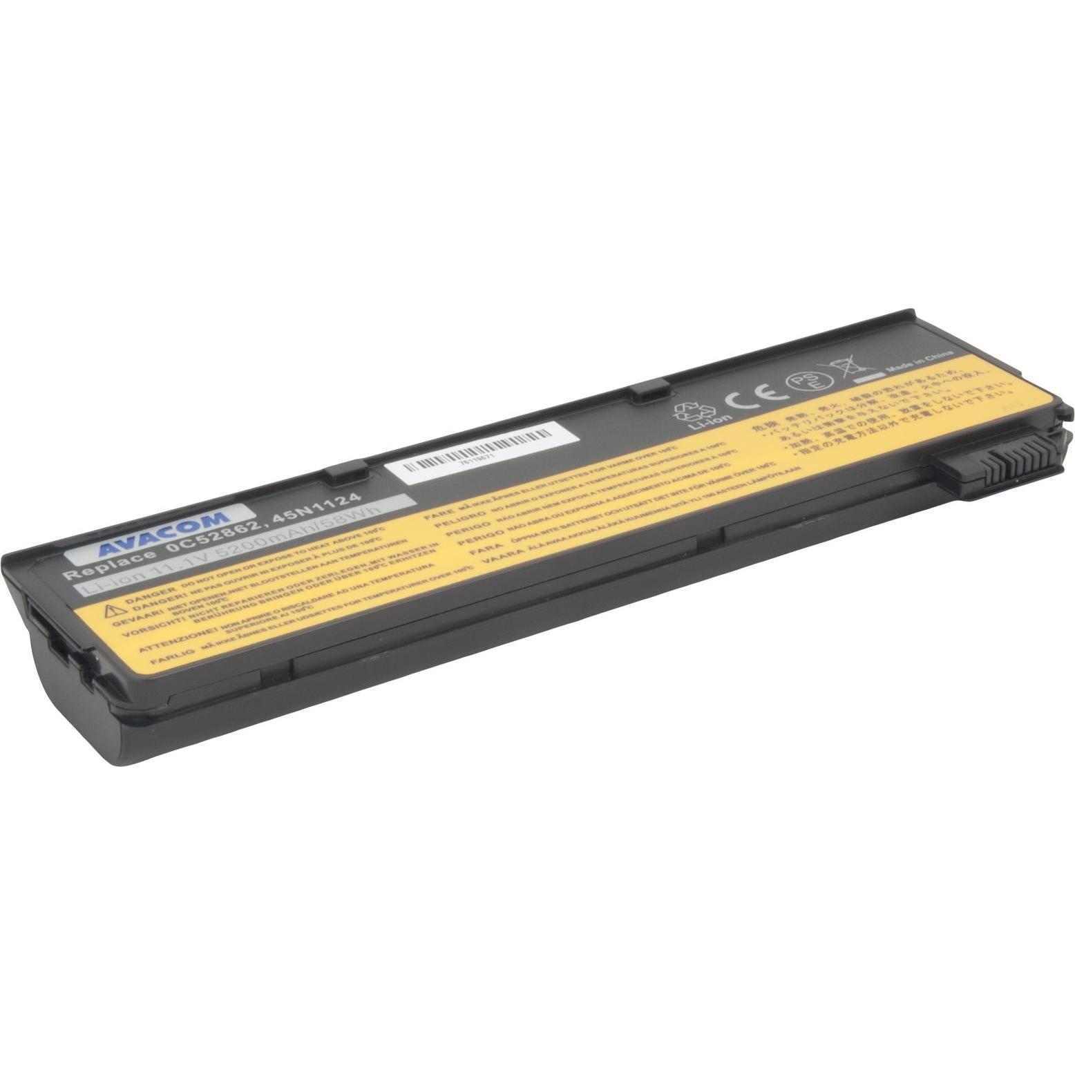 Avacom Batterie Lenovo ThinkPad T440s/X240 Li-Ion 11,1V 5200mAh 58Wh (6 cubicoli, 5200 mAh), Batteria per notebook, Nero