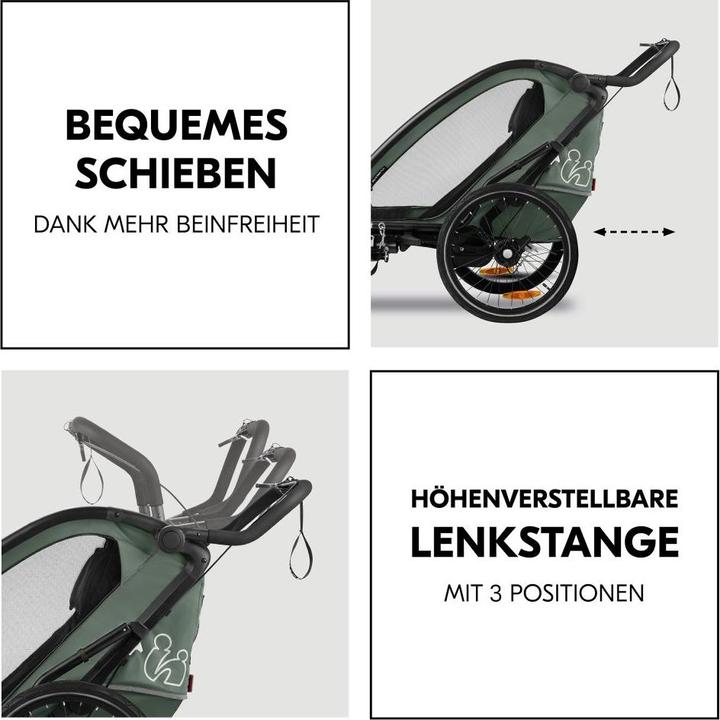 Actual product image Hauck 3in1 Fahrradanhänger Bike N Walk Duo für