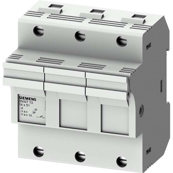 Siemens, Sicherung, SIEM 3NW7132 Einbausicherungssockel mit Signalmelder Gr. 14x51mm 50A, 3pol. (Feinsicherung)