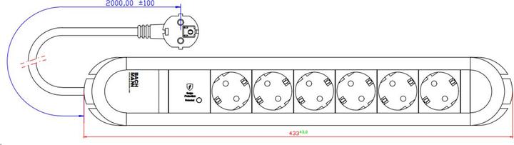 Produktbild Bachmann 331.016 (6x, CEE 7/3, 2 m)