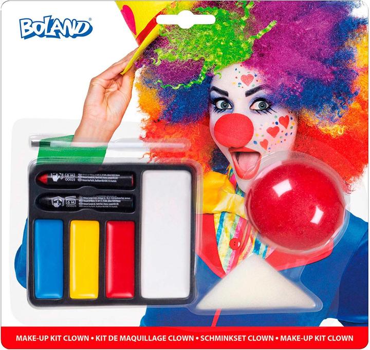 Boland Gesichtsbemalung Set Clown mit Clowns Nase