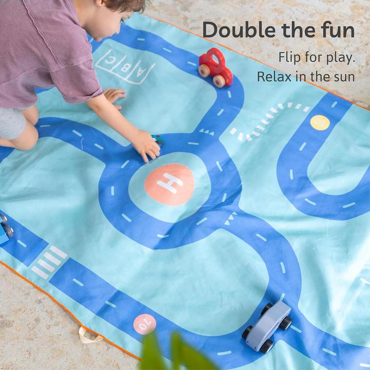 Actual product image Lumarko QUUT Dwustronny recznik plazowy PlayTowels L (180 x 100cm) Road (180 x 100 cm)