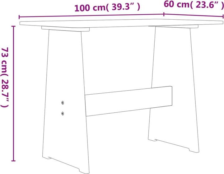 Produktbild vidaXL Esstisch mit Bank (100 x 60 x 73 cm)