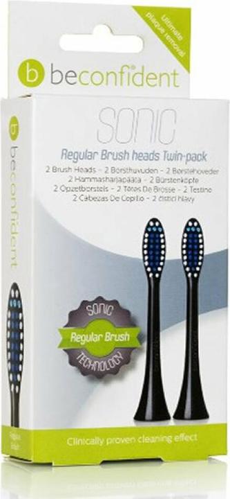 Immagine prodotto Beconfident Regular Sonic Confezione doppia di testine di ricambio nere (2 pezzi) (2 x)
