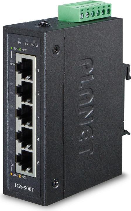 Actual product image Planet IGS-500T Network Switch Unmanaged L2+ Gigabit Ethernet (10/100/1000) Black (5 ports)