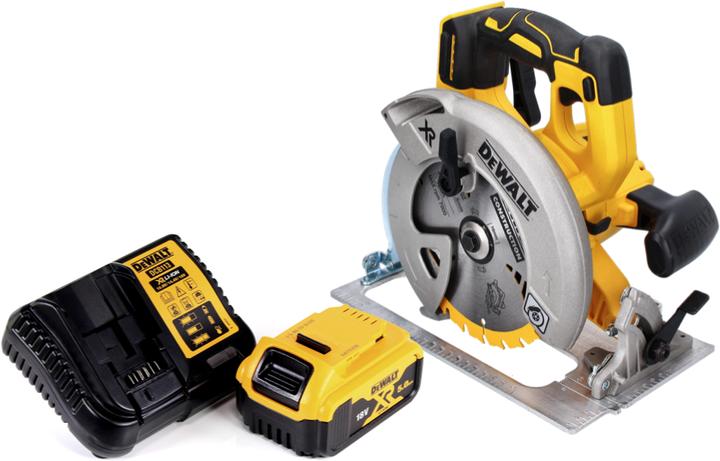 Actual product image DeWalt DCS 570 P1 Battery Hand Circular Saw 18 V 184 mm Brushless + 1x Battery 5.0 Ah + Charger