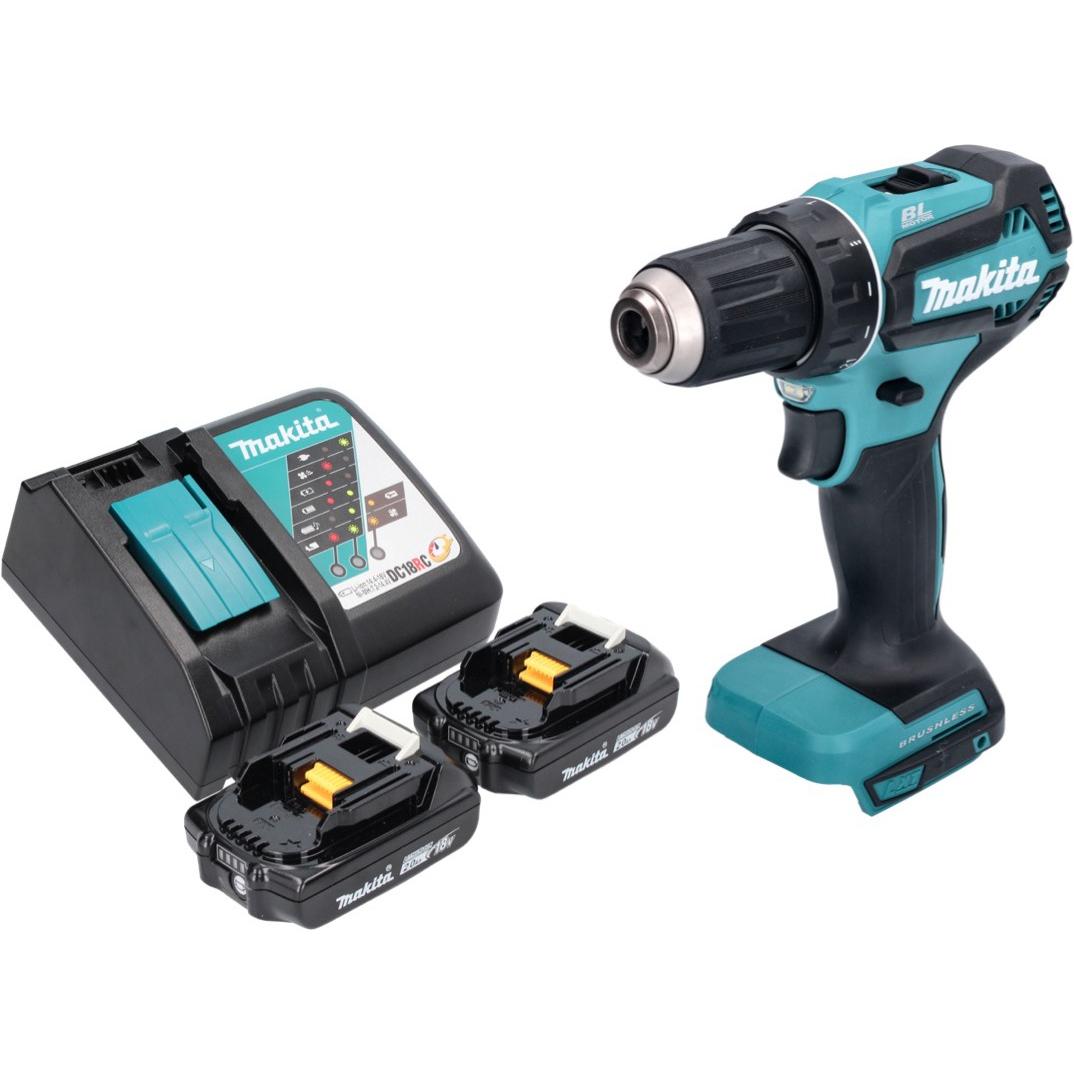 Thumbnail - Makita, Bohrmaschine + Akkuschrauber, DDF 485 RA Akku Bohrschrauber 18 V 50 Nm Brushless + 2x Akku 2,0 Ah + Ladegerät (A...