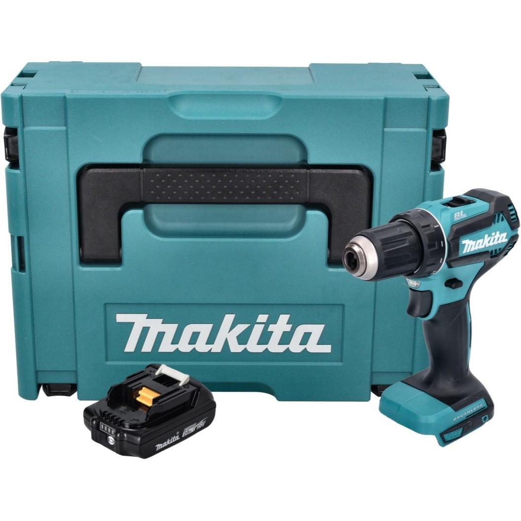 Thumbnail - Makita, Bohrmaschine + Akkuschrauber, DDF 485 A1J Akku Bohrschrauber 18 V 50 Nm Brushless + 1x Akku 2,0 Ah + Makpac - oh...