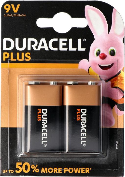Duracell Plus Power (2 Stk., 9V Block, 580 mAh)