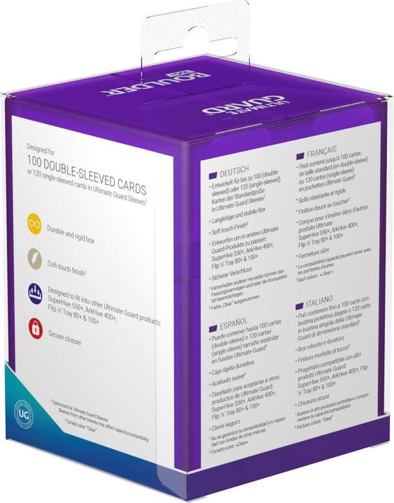 Actual product image Ultimate Guard Card Box Boulder Deck Case Standard Size 100+ Amethyst