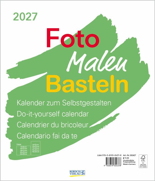 Produktbild Bastelkalender Foto Malen Basteln