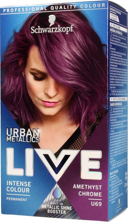 Actual product image Schwarzkopf Live Urban Metallic Hair Dye U69 Amethyst Chrome (U69 Amethyst Chrome)