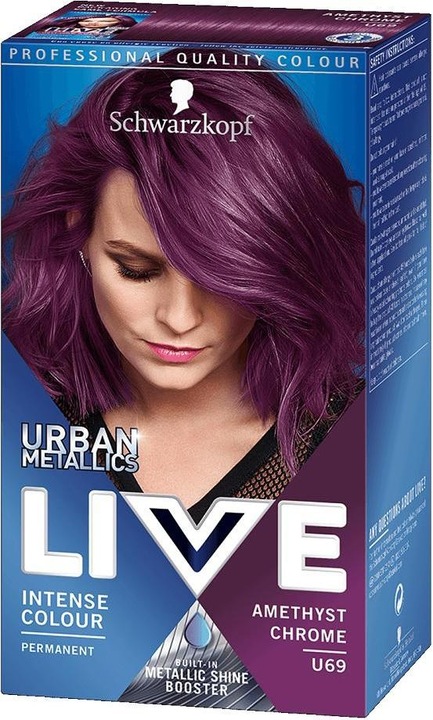 Actual product image Schwarzkopf Live Urban Metallic Hair Dye U69 Amethyst Chrome (U69 Amethyst Chrome)