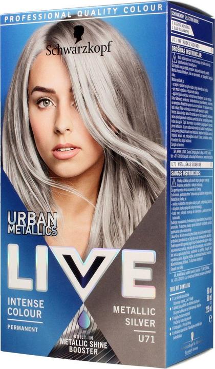 Schwarzkopf Live Urban Metallic Hair Dye U71 Metallic Silver (U71 metallic silver)