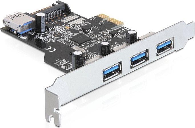 Produktbild Delock PCIe USB 3.0 3x extern 1x intern LP SATA Power VIA