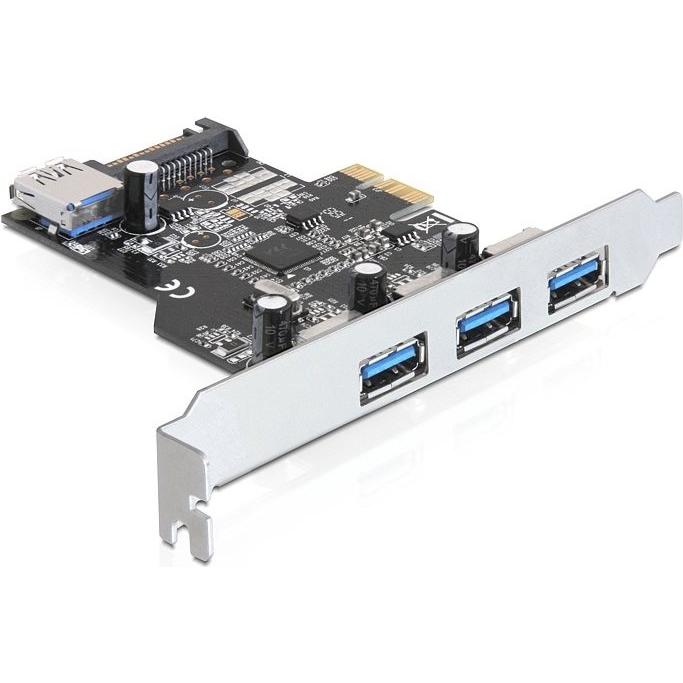 Delock PCIe USB 3.0 3x esterno 1x interno LP SATA Potenza VIA, Scheda controller