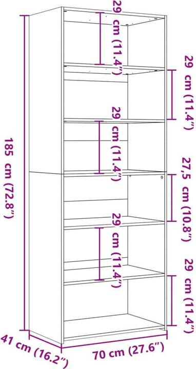 Image du produit vidaXL Highboard (70 x 41 x 185 cm)
