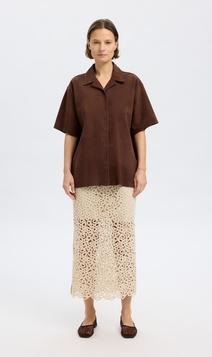 Produktbild Selected Femme 100% Wildleder Kurzarmhemd (38)
