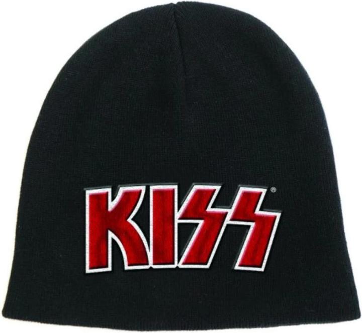 Produktbild KISS Erwachsene Rot auf Weiss Logo Beanie (One Size)