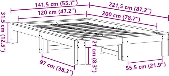 Image du produit vidaXL Bettgestell (120 x 200 cm)