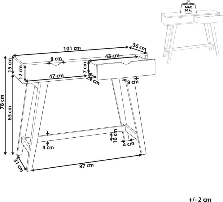 Produktbild Beliani Sully (101 x 36 x 78 cm)